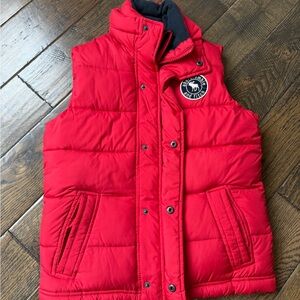 Red Ambercrombie Puffer Vest with Logo